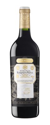 Eine elegante Flasche Rotwein mit goldener Kapsel und kunstvollem Etikett, die die Tradition und Qualität des Weins betont.
