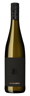Die Flasche ist schlank und glänzend, mit einem auffälligen schwarzen Etikett, das die edle Weinmarke und Sorte hervorhebt.
