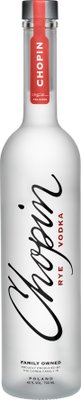 Die Flasche präsentiert sich in einem modernen Stil, mit klaren Linien und einem eleganten Schriftzug, der die Marke Chopin betont.