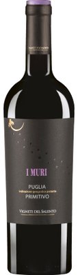 Ein hochwertiger Rotwein aus Puglia, präsentiert in einer stilvollen Flasche mit einem minimalistischen Design.