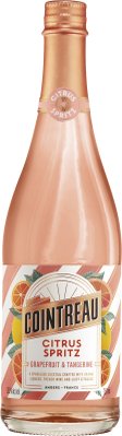 Eine Flasche Cointreau Citrus Spritz mit einem eleganten, rosafarbenen Design und frischen Zitrusfrüchten auf dem Etikett.