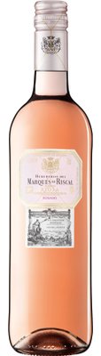Eine elegante Flasche Roséwein mit einem kunstvollen Etikett, das die Herkunft und den Jahrgang des Weins zeigt.