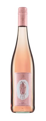 Ein ansprechendes Bild einer Flasche alkoholfreien Roséweins, die in sanften Rosatönen gehalten ist und ein frisches Gefühl vermittelt.