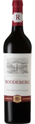 Die Flasche Roodeberg zeigt ein klassisches Design, das die Tradition und Qualität des Weins seit 1949 betont.